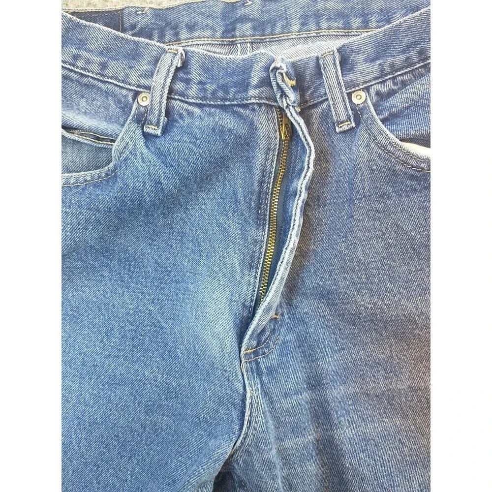 Mens Medium Wash Straight Leg Denim Jeans 100% Cotton 32x31 976T1DR